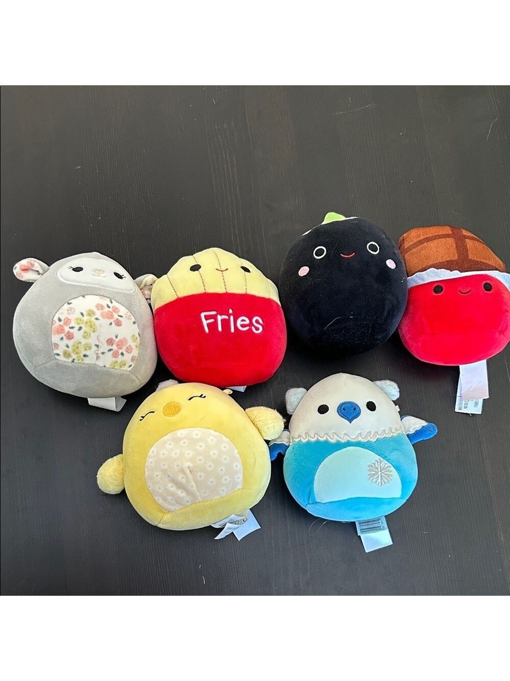 lot of six mini Squishmallows Plush Animal Toy Set - Multicolor